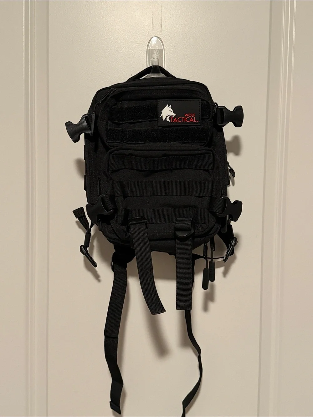 Wolf Tactical Black Compact MOLLE Backpack for Men - Picture 1 of 5